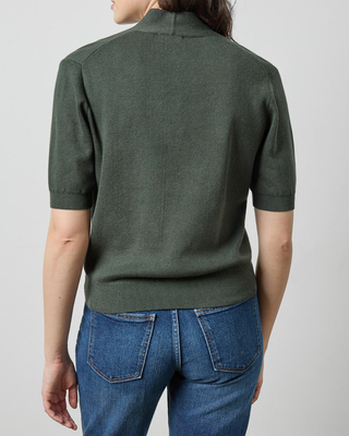 V-NECK ELBOW SLEEVE SWEATER