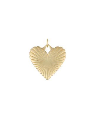 RIBBED HEART OF GOLD CHARM
