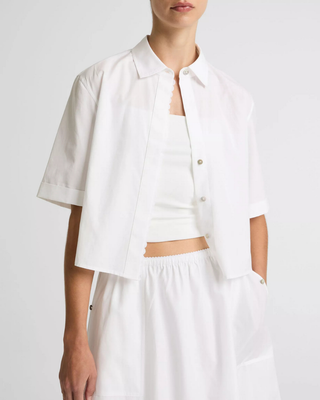SCALLOP DETAIL S/S SHIRT
