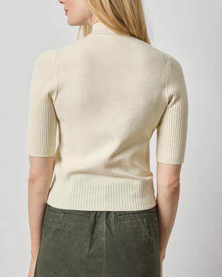 MOCK NECK SHORT SLEEVE SWEATER