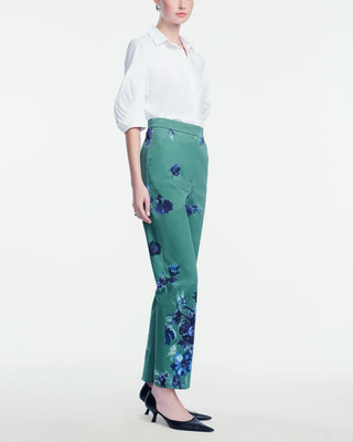 COTTON POPLIN SHIRRED SLEEVE SHIRT