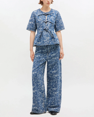 PEPLEM BLOUSE TAPESTRY DENIM