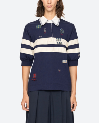 CLAIRA EMBROIDERED RUGBY SHIRT
