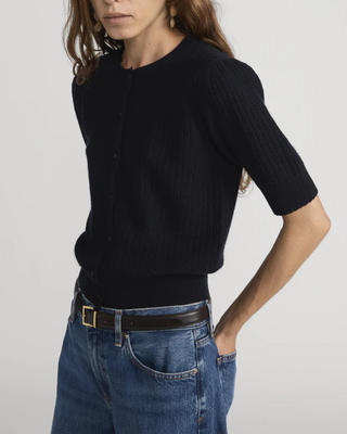 S/S CHAIN POINTELLE CARDIGAN
