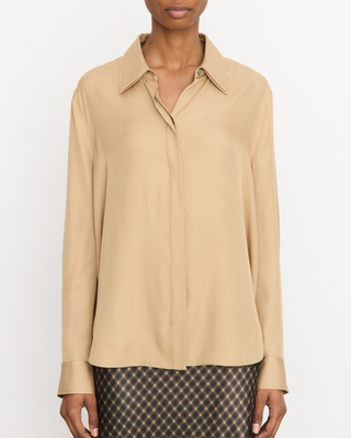 DOUBLE COLLAR L/S SHIRT W/ HIDDEN PLACKET