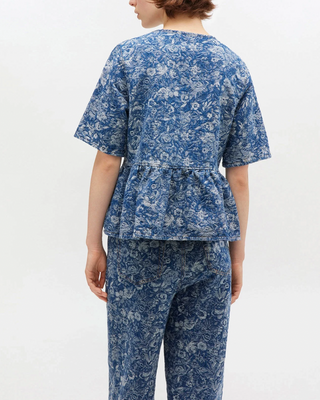 PEPLEM BLOUSE TAPESTRY DENIM