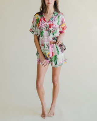 GRECO GARDEN PAJAMA SHORTS SET