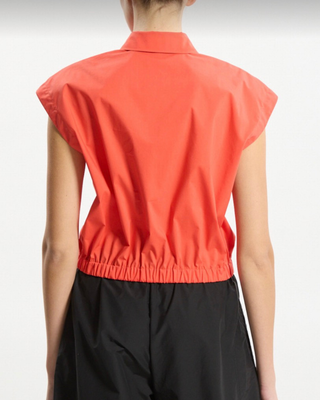 CAP SLEEVE ELASTIC CROP SHIRT