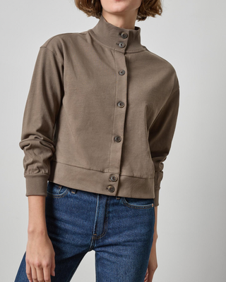 MOCK NECK CARDIGAN