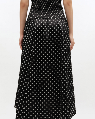PRINTED DOUBLE SATIN CORSET SKIRT