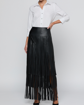 KAROLINE MAXI FRINGE SKIRT