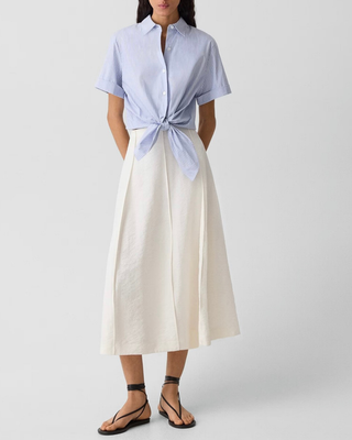 TIE FRONT S/S BLOUSE