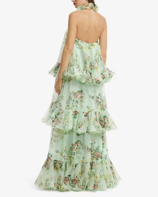 THALIA HALTERNECK TIERED MAXI DRESS