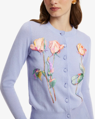 CLAIRE EMBROIDERED KNIT CARDIGAN