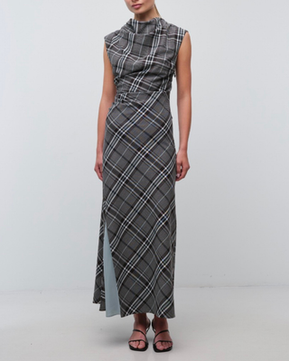 BURKE S/L DRAPED MIDI DRESS