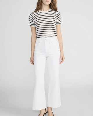 SEAMED WIDE LEG TROUSER CROP