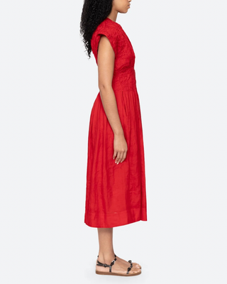 IMOGEN SOLID MIDI DRESS