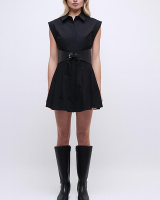 ADLER S/L BELTED MINI DRESS