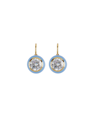 ENAMEL BEZEL DROP EARRINGS