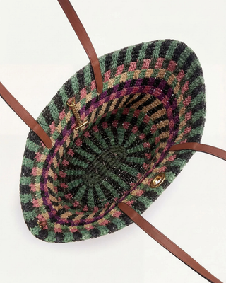 STRIPED RAFFIA ANCHOR BASKET