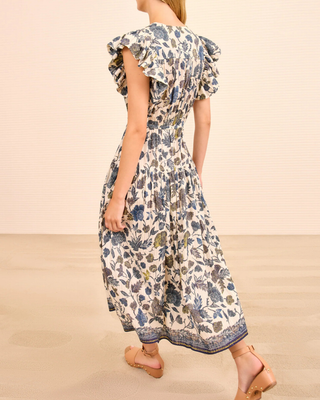 KAIRI FLUTTER SLEEVE MIDI DRESS