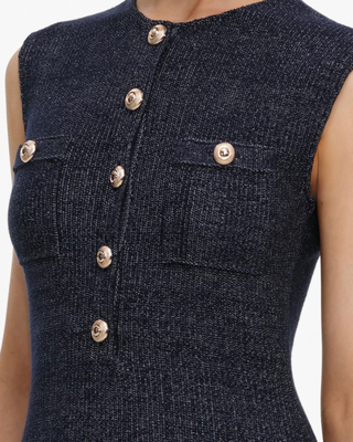 SLEEVELESS TEXTURED KNIT MINI DRESS