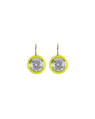 ENAMEL BEZEL DROP EARRINGS