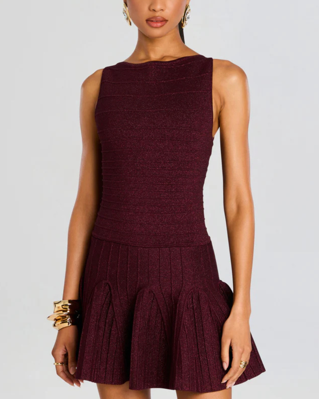 Retrofête | Audrina KNIT Dress | Metallic Port / L