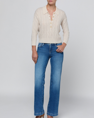 AIRY ¾ SLV CABLE KNIT SWEATER