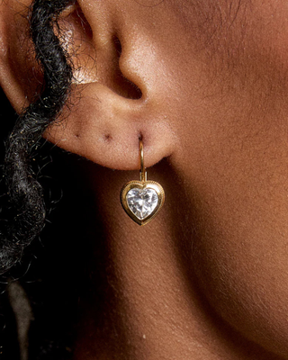 BEZEL HEART EARRINGS