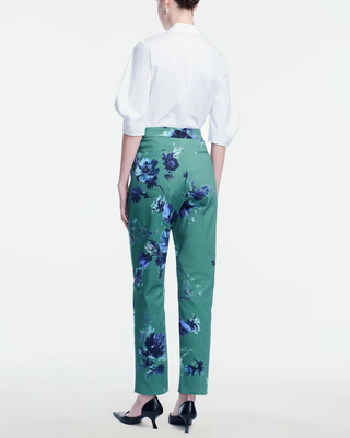 COTTON POPLIN SHIRRED SLEEVE SHIRT