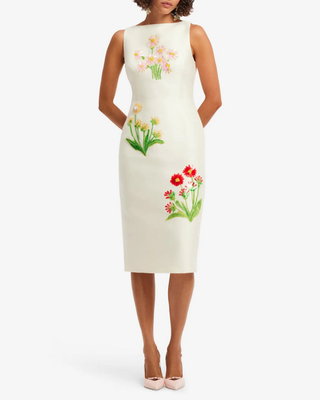 ELEANOR EMBELLISHED WOOL MIDI DRESS