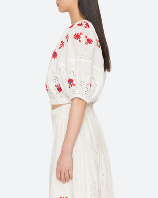 CATHARINA EMBROIDERED BUBBLE TOP