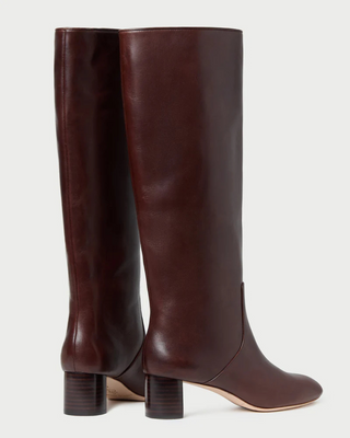 GIA TALL MID-HEEL BOOT WITH ALMOND TOE