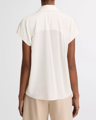 CAP SLV HIDDEN PLACKET BLOUSE