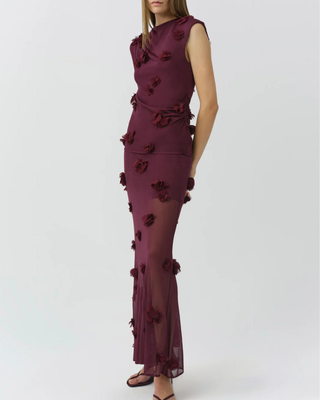 CORA FLORAL APPLIQUE MIDI SKIRT