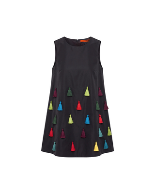 GIANNA TAFFETA TASSEL MINI DRESS