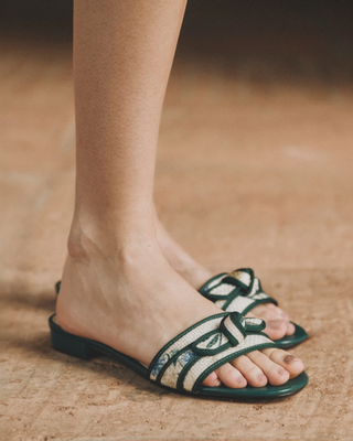 GROSGRAIN RAFFIA SANDAL