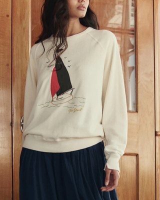 THE COLLEGE SWEATSHIRT W/ SAILING BOAT APPLIQUE