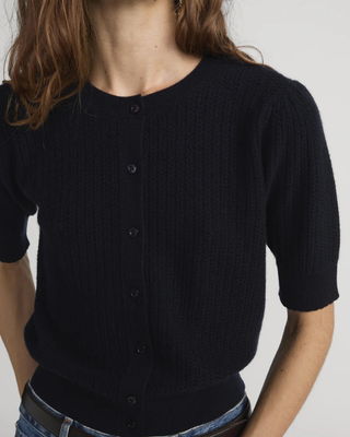 S/S CHAIN POINTELLE CARDIGAN
