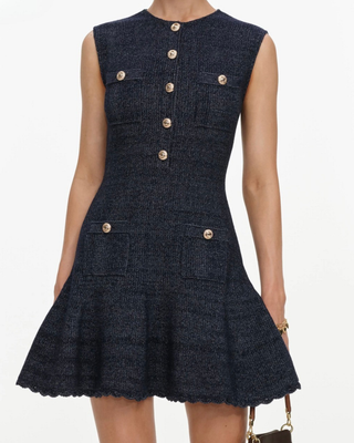 SLEEVELESS TEXTURED KNIT MINI DRESS