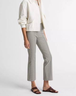 NIKI MID RISE GINGHAM CROP FLARE
