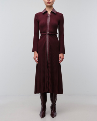 ISMELLE COLLARED MIDI DRESS