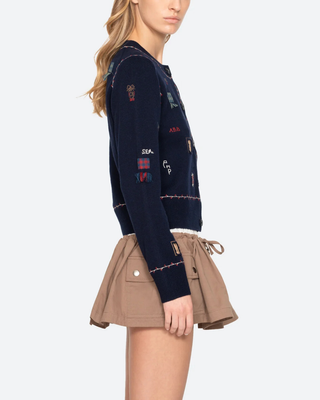 CLAIRA EMBROIDERED KNIT CARDIGAN