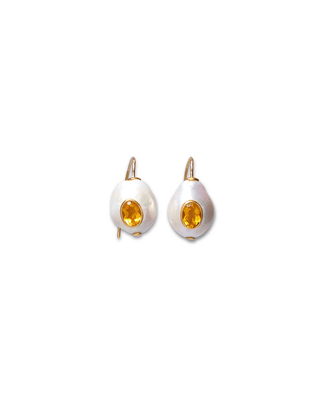 PEARL PABLO EARRINGS IN CITRINE - FEBE Clothing