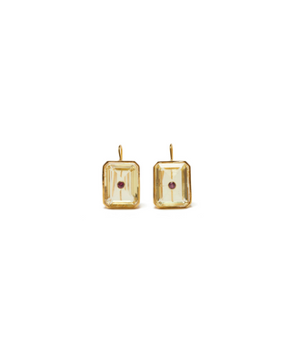 TILE EARRINGS IN CITRINE