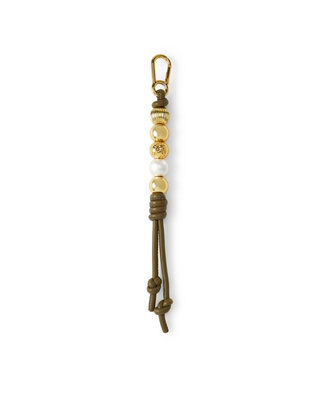 VEGAN LEATHER 3 BEAD BAG CHARM