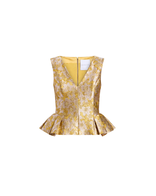 JASMINIUM V-NECK PLEATED PEPLUM TOP