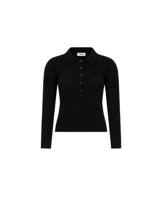 AIRY 3/4 SLV CABLE KNIT SWEATER