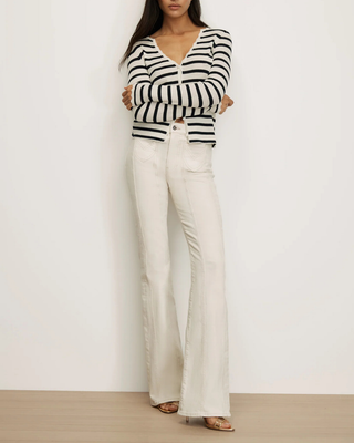 BEVERLY SADDLE SEAM HIGH RISE FLARE JEAN